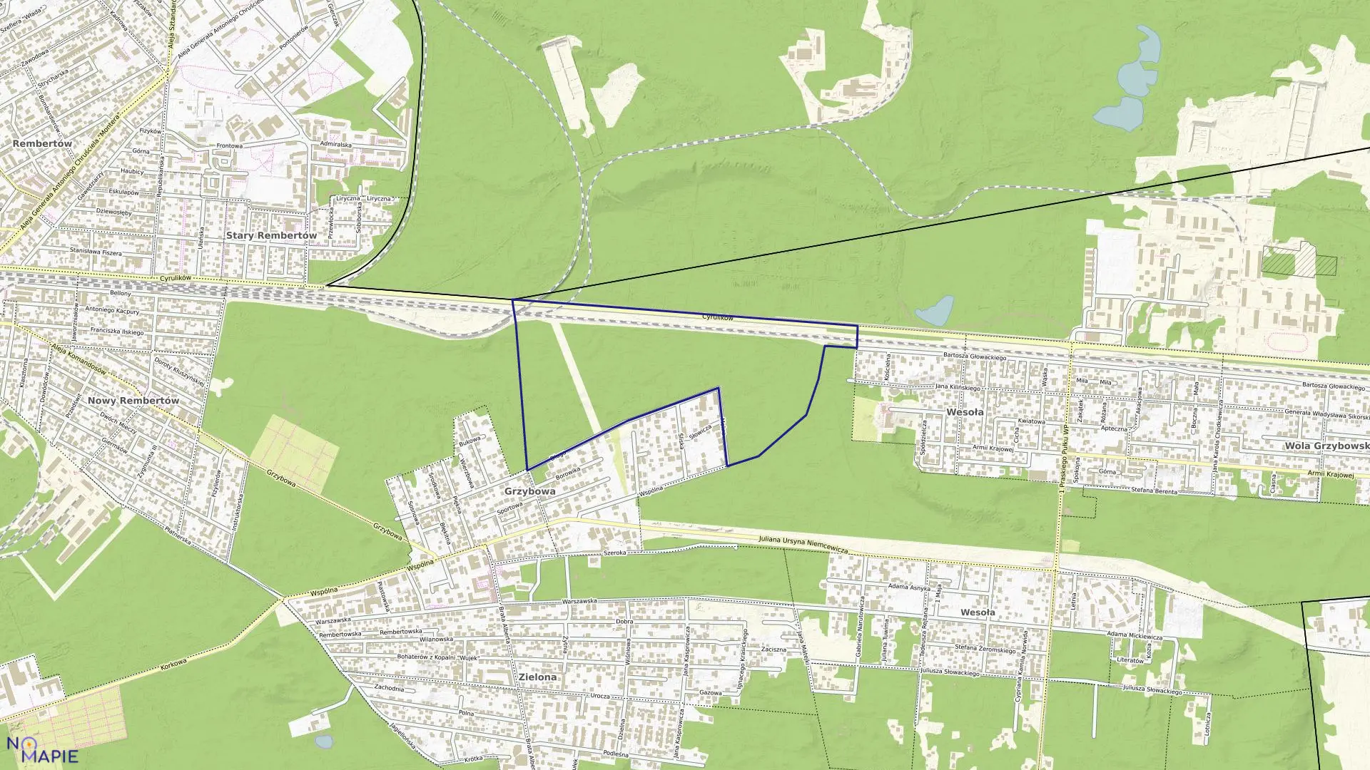 Mapa obrębu 8-02-01 w mieście Warszawa