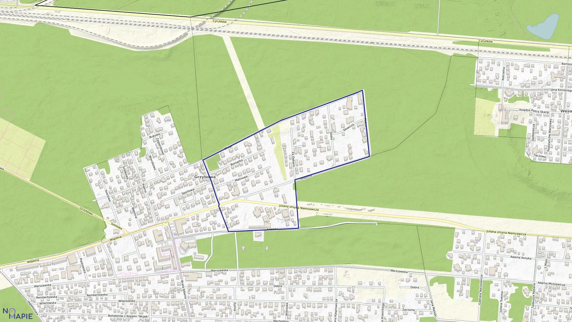 Mapa obrębu 8-02-02 w mieście Warszawa