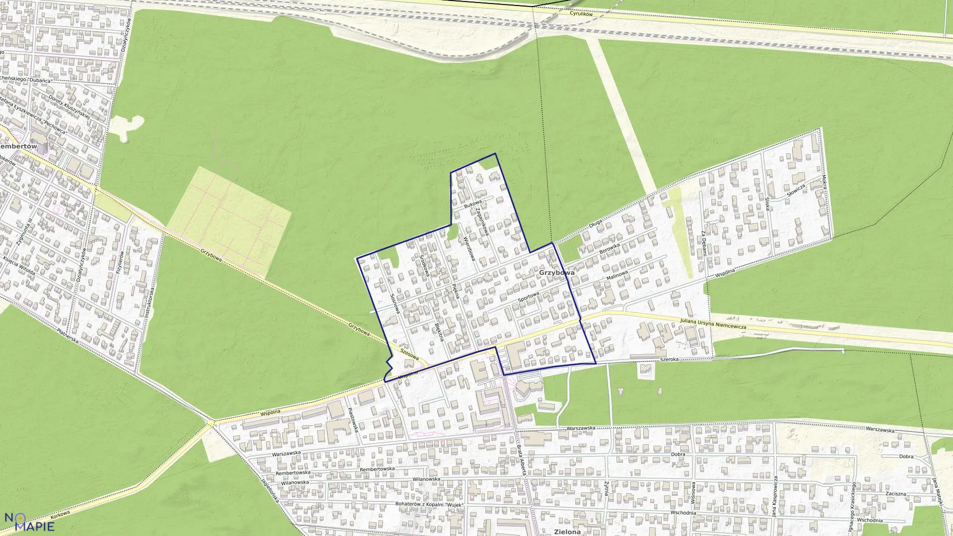 Mapa obrębu 8-02-03 w mieście Warszawa