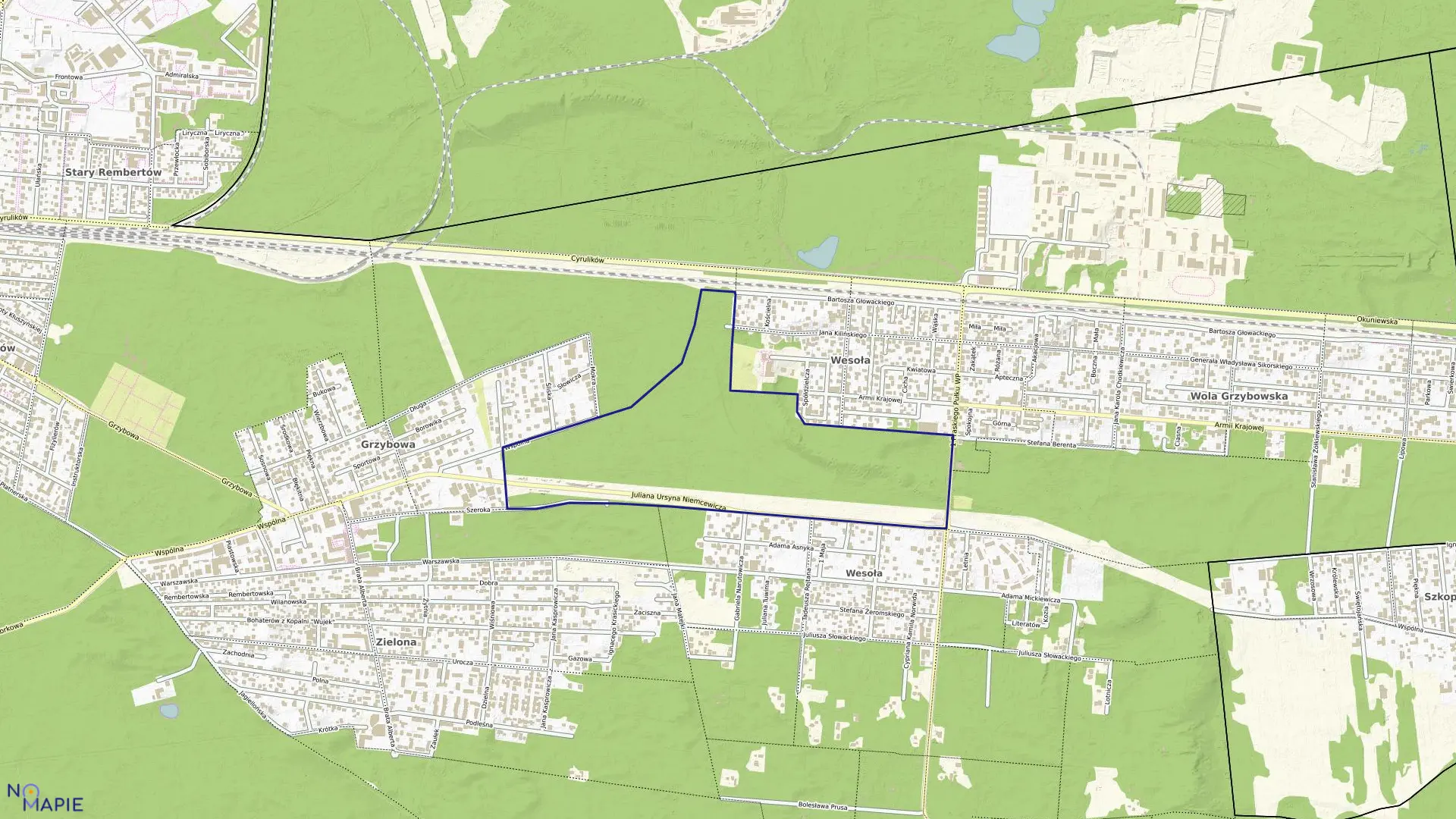 Mapa obrębu 8-03-01 w mieście Warszawa