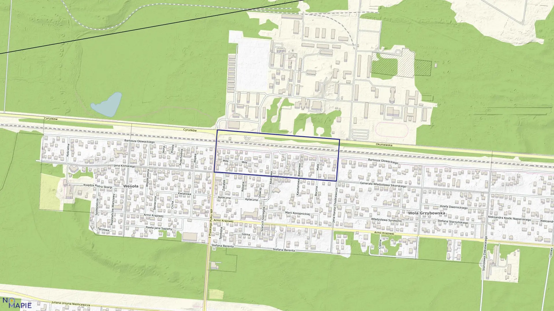 Mapa obrębu 8-04-01 w mieście Warszawa