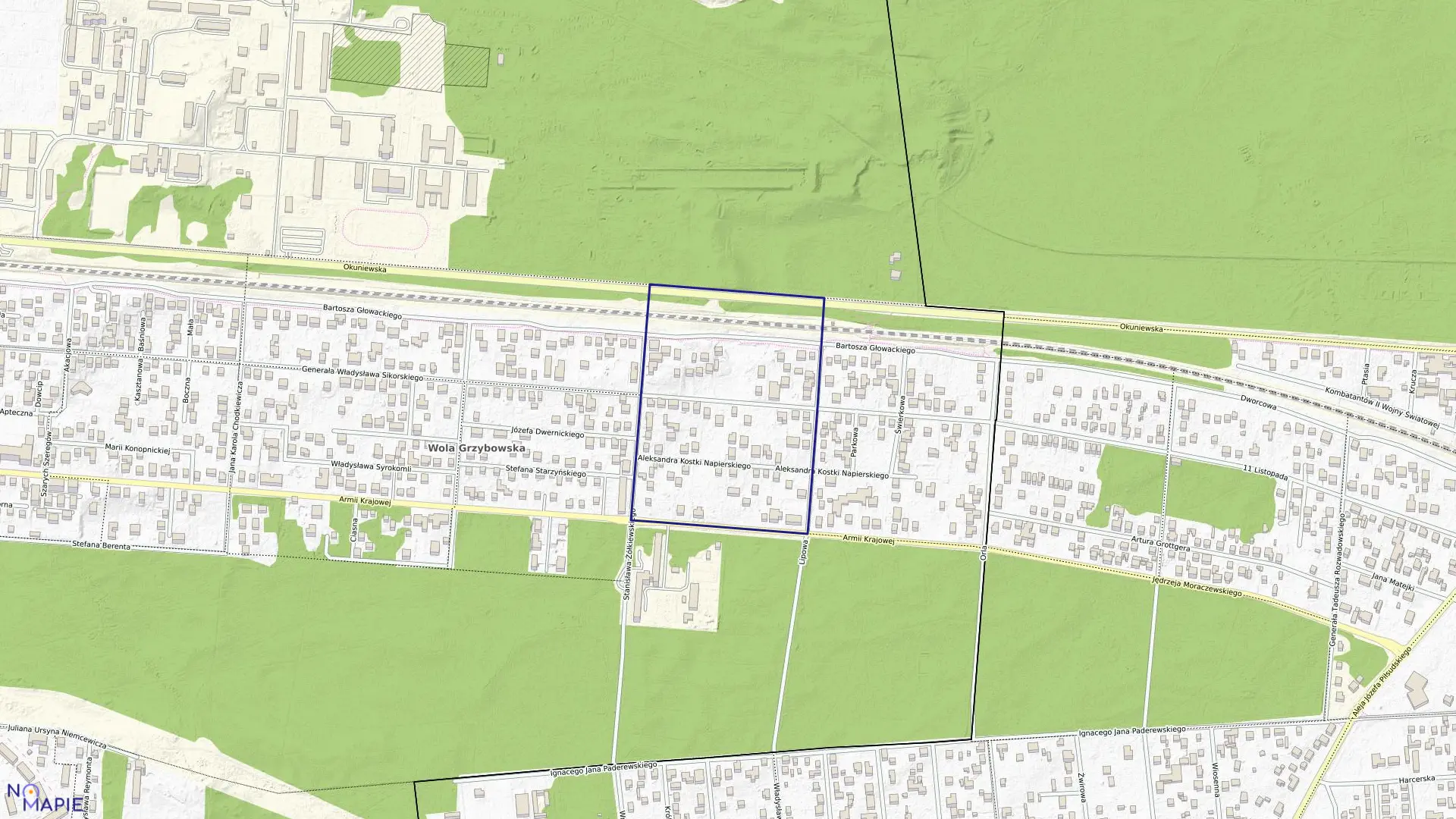 Mapa obrębu 8-04-03 w mieście Warszawa