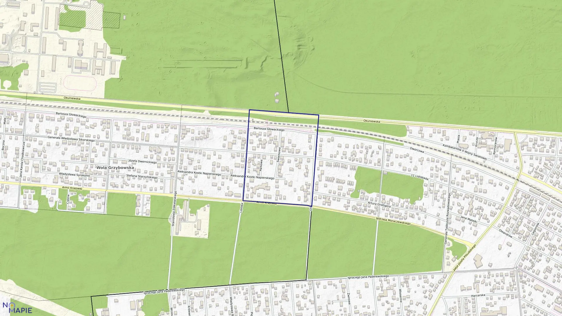 Mapa obrębu 8-04-04 w mieście Warszawa