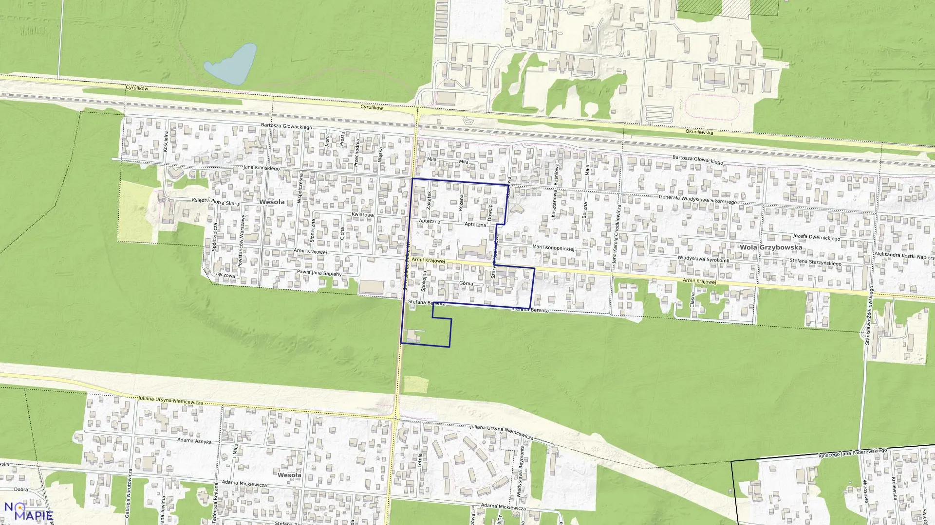 Mapa obrębu 8-04-05 w mieście Warszawa