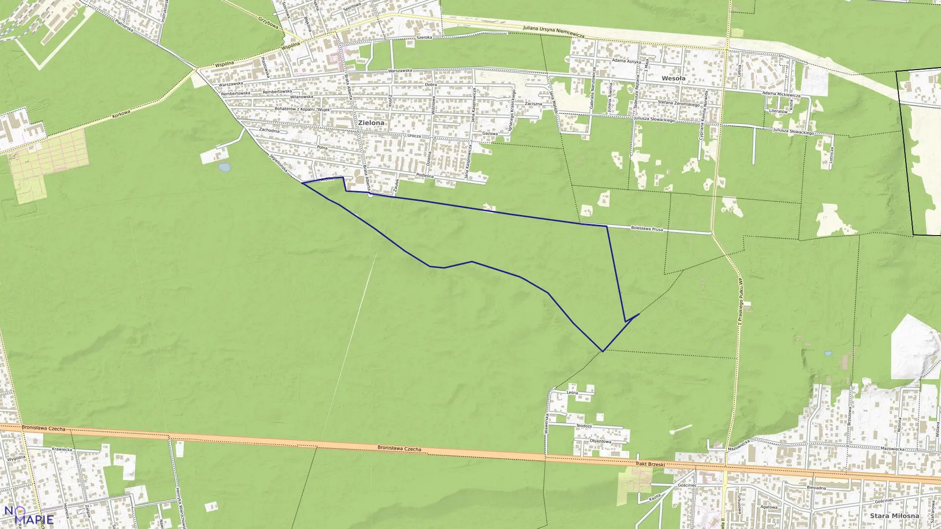 Mapa obrębu 8-05-06 w mieście Warszawa