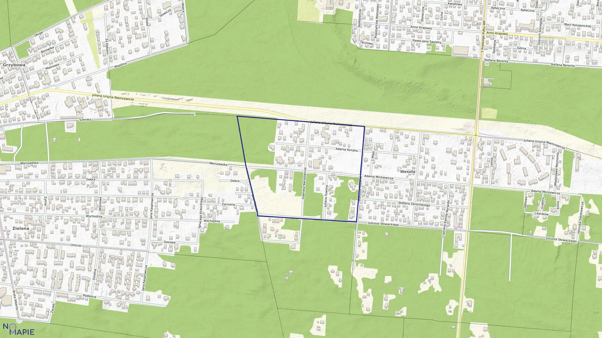 Mapa obrębu 8-06-01 w mieście Warszawa