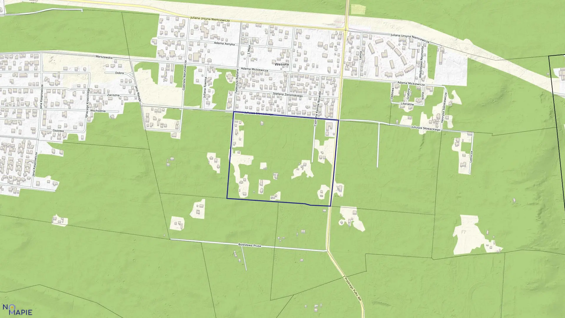 Mapa obrębu 8-06-06 w mieście Warszawa