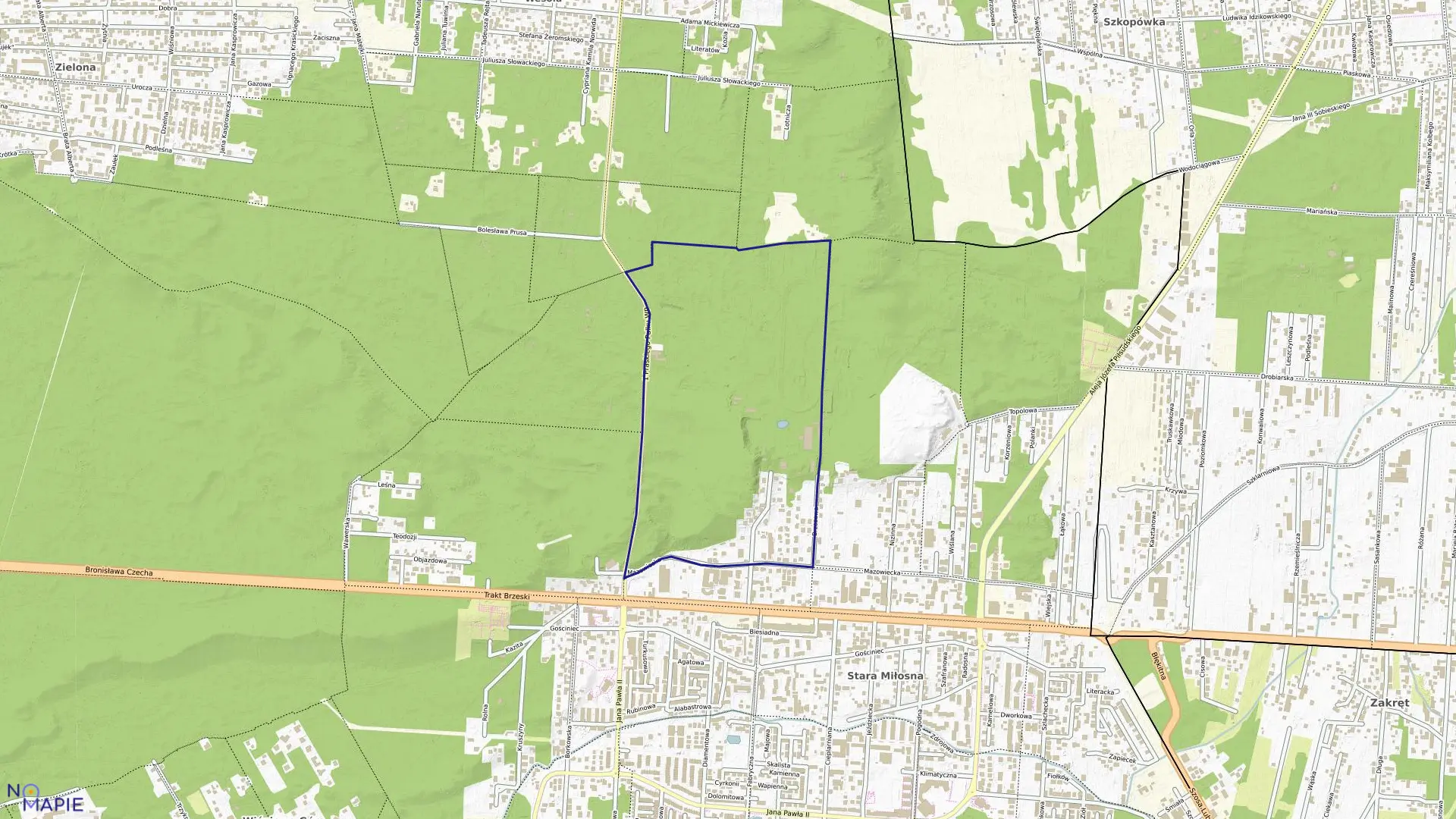 Mapa obrębu 8-07-03 w mieście Warszawa