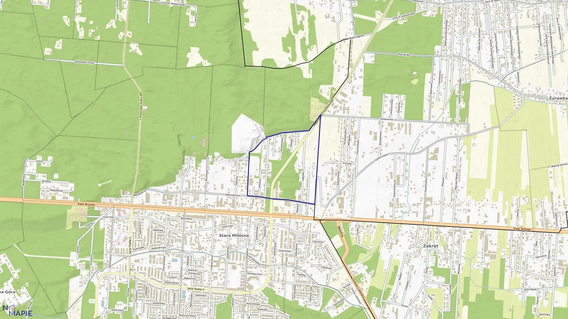 Mapa obrębu 8-07-06 w mieście Warszawa