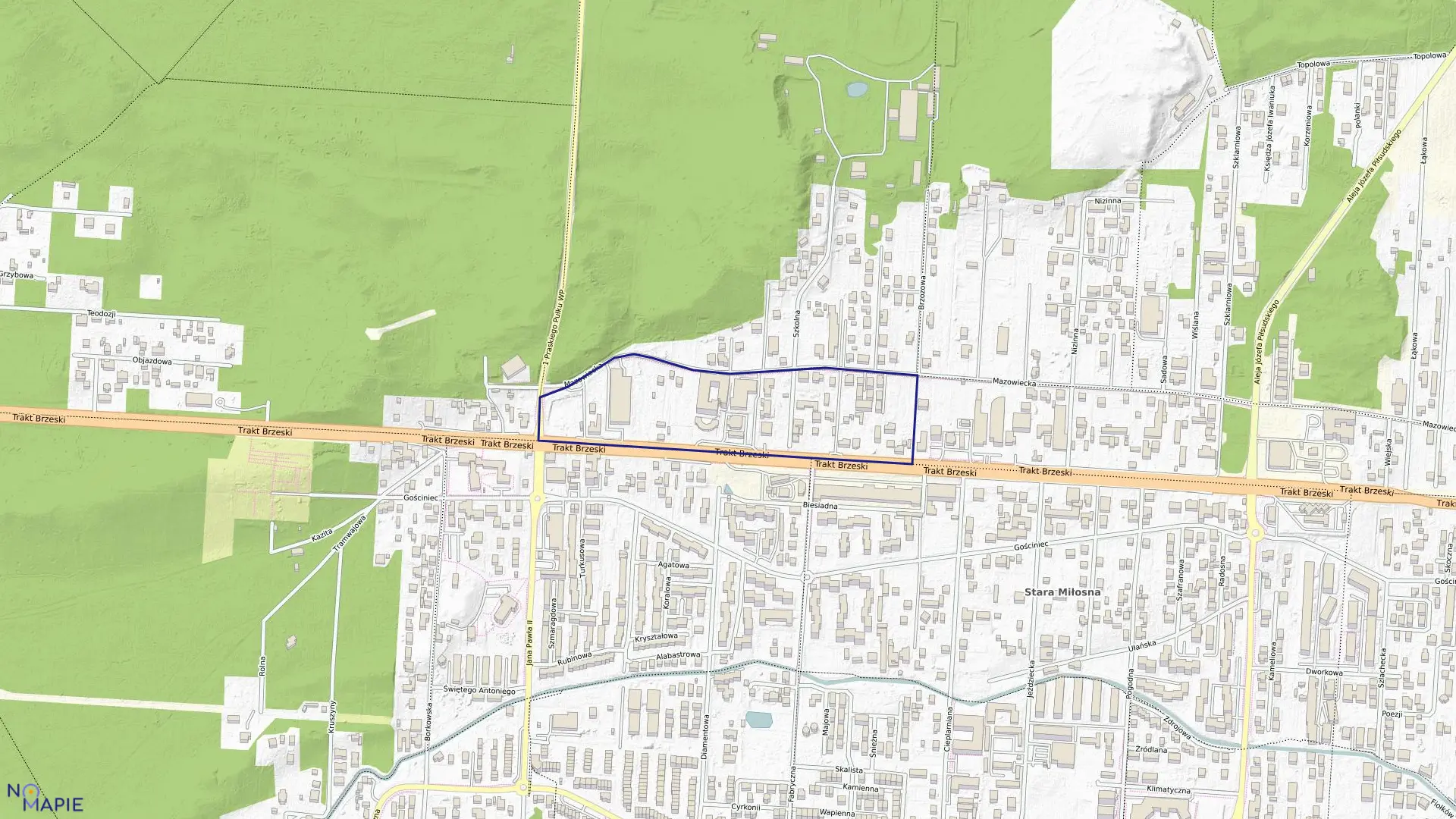 Mapa obrębu 8-07-07 w mieście Warszawa