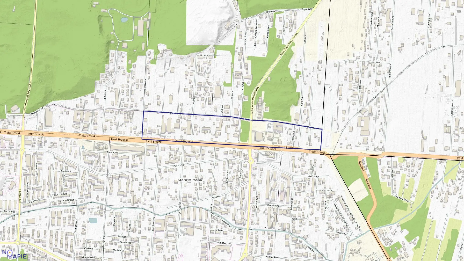 Mapa obrębu 8-07-08 w mieście Warszawa