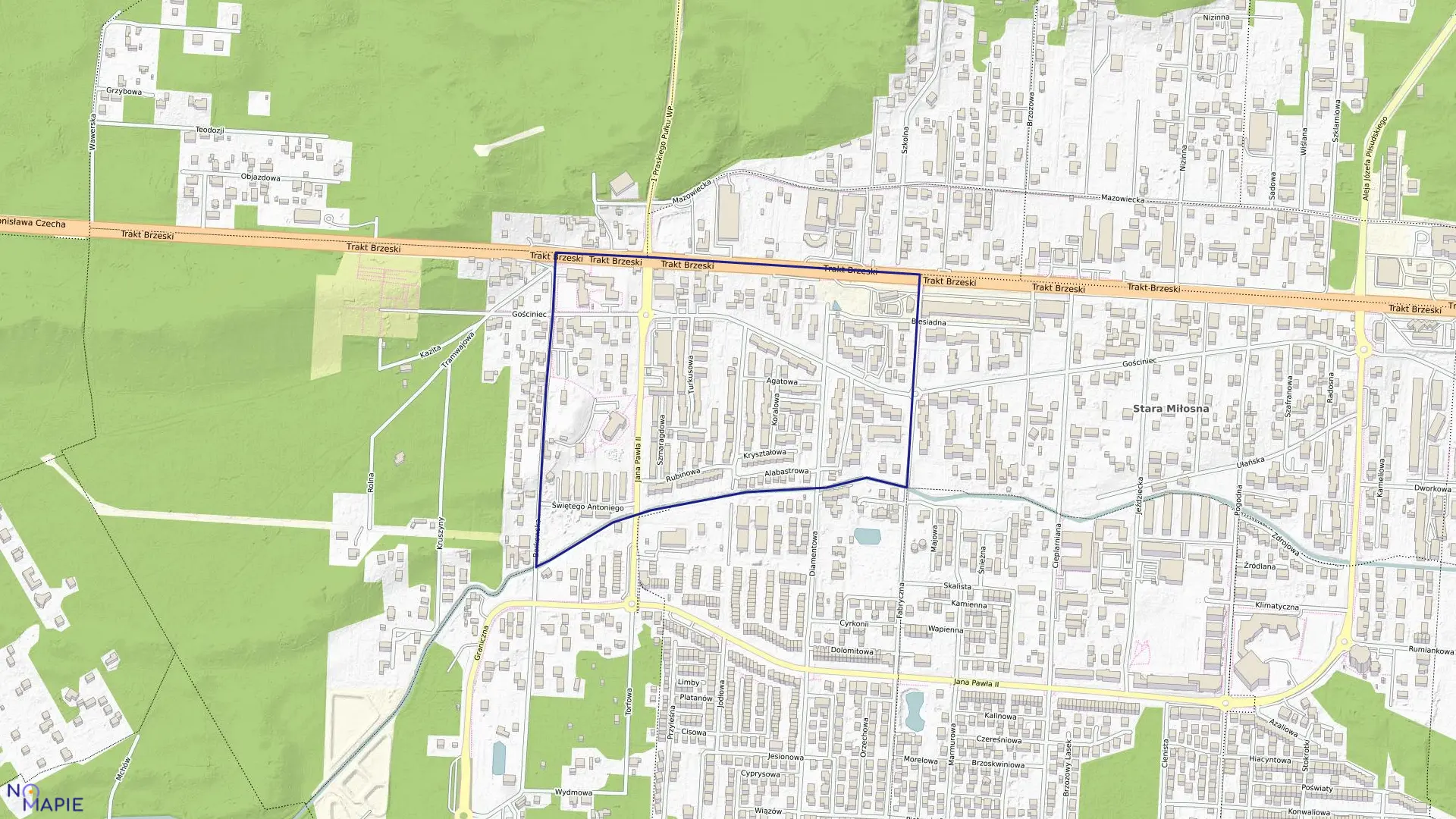 Mapa obrębu 8-07-10 w mieście Warszawa