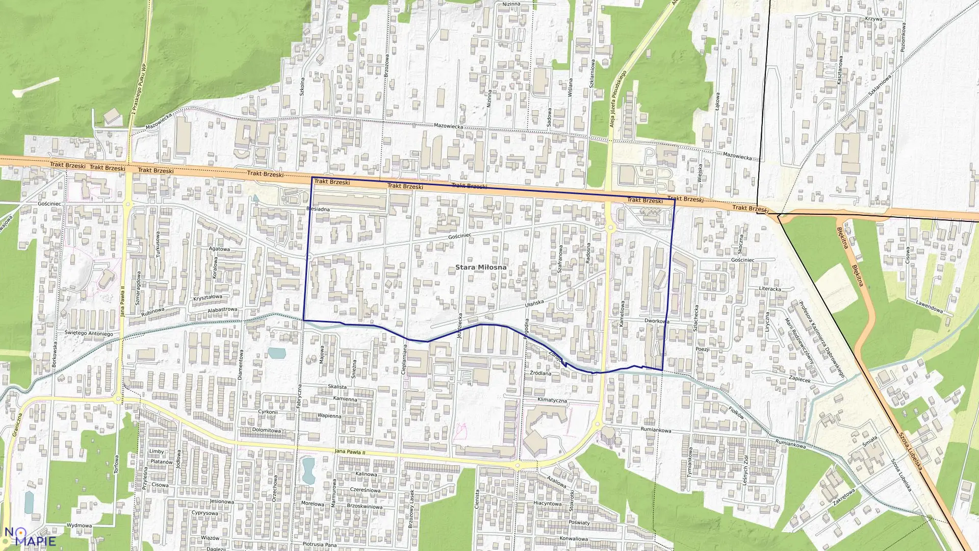 Mapa obrębu 8-07-11 w mieście Warszawa