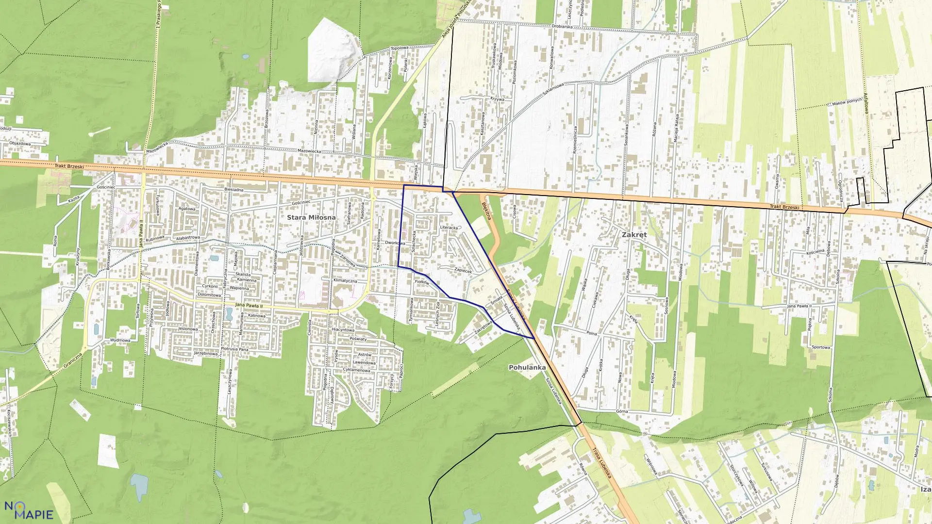 Mapa obrębu 8-07-12 w mieście Warszawa