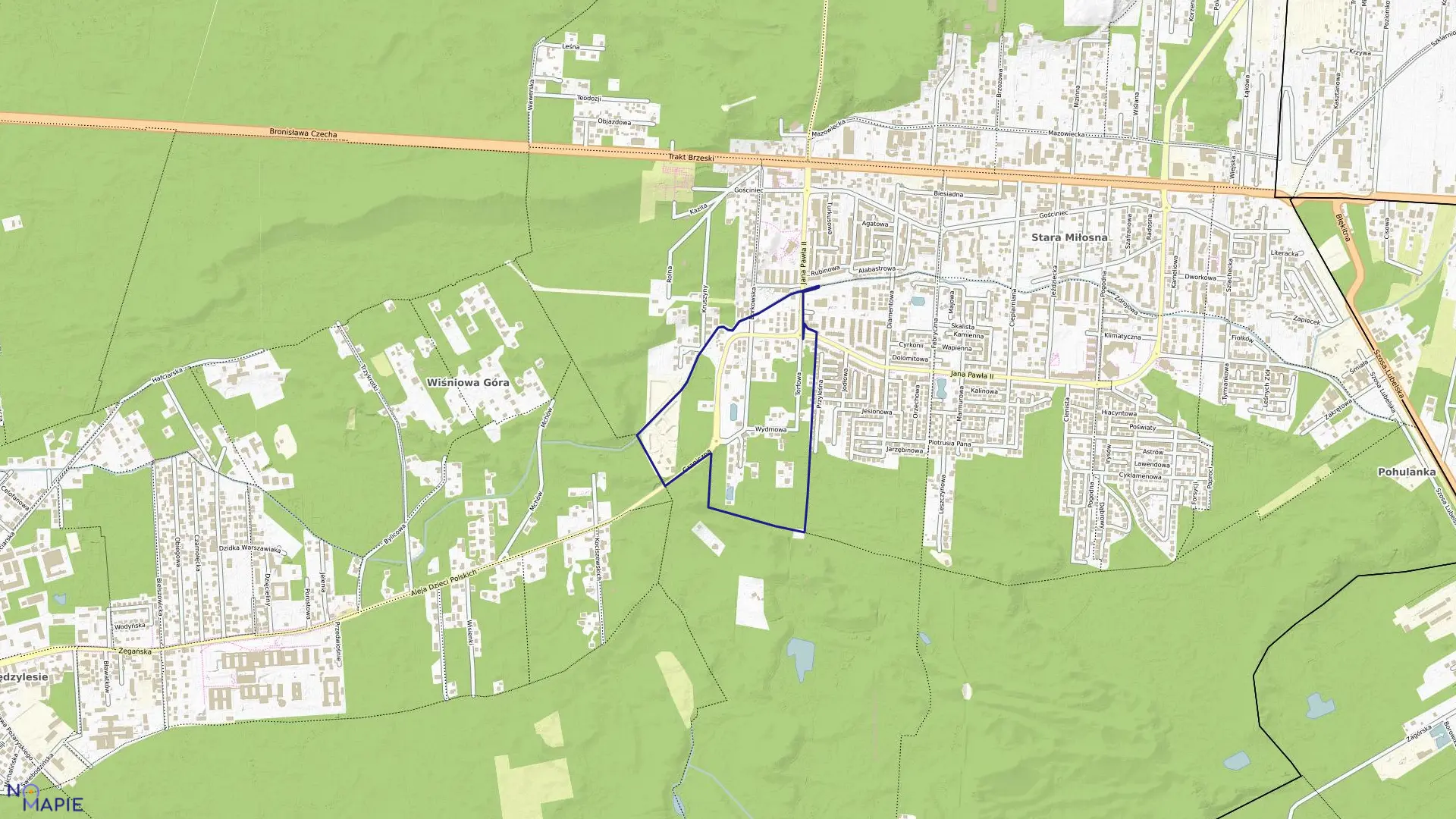 Mapa obrębu 8-07-13 w mieście Warszawa