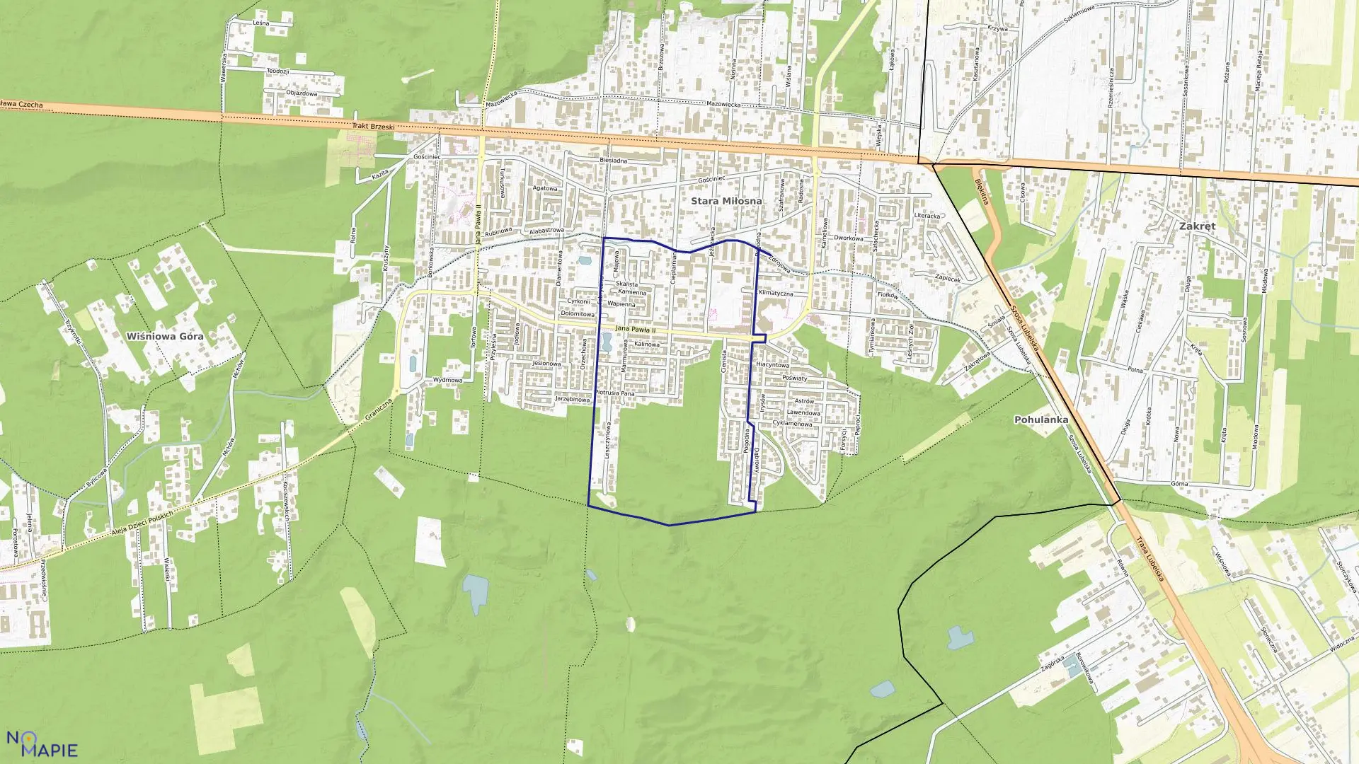 Mapa obrębu 8-07-15 w mieście Warszawa