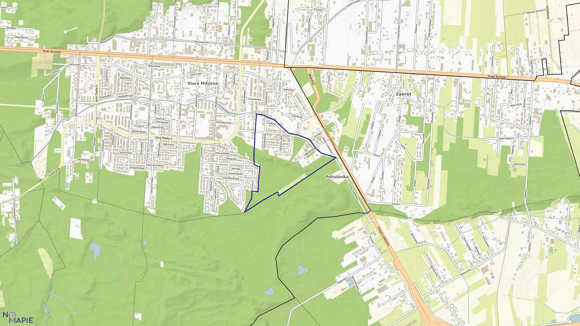 Mapa obrębu 8-07-17 w mieście Warszawa