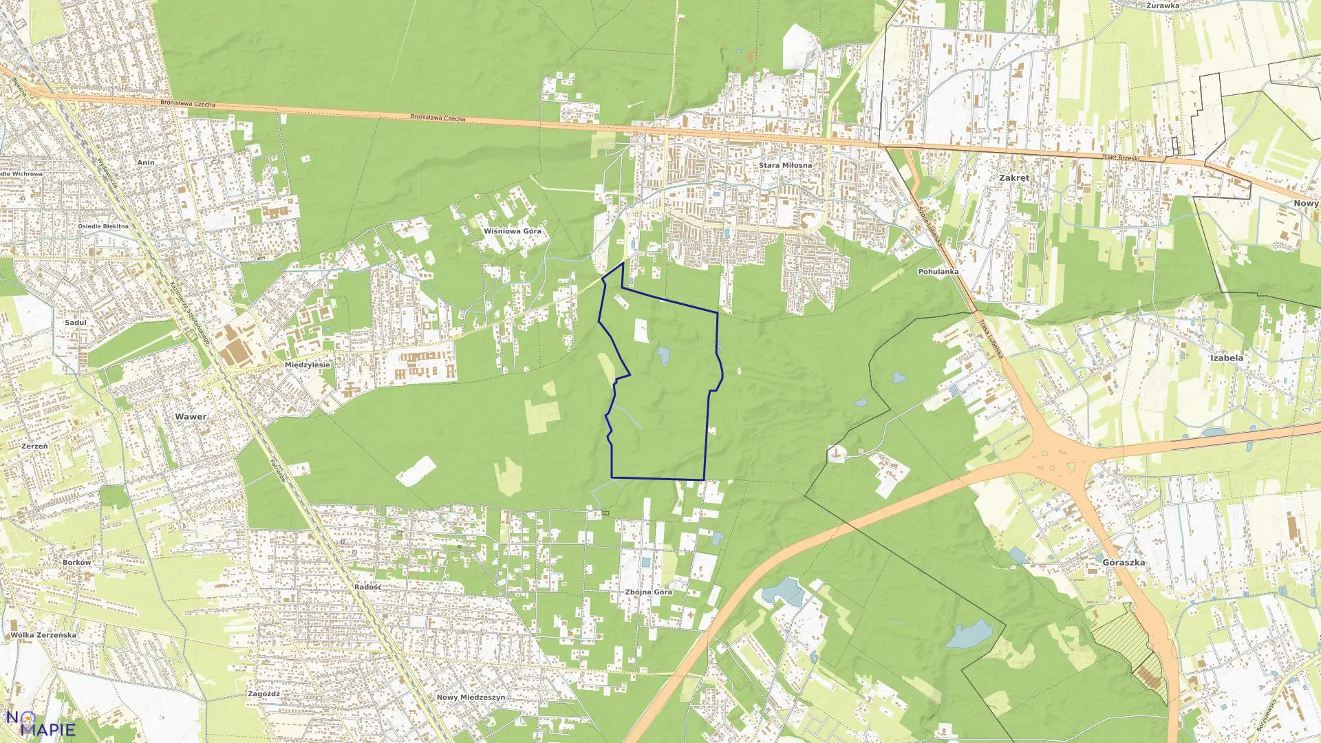 Mapa obrębu 8-07-18 w mieście Warszawa