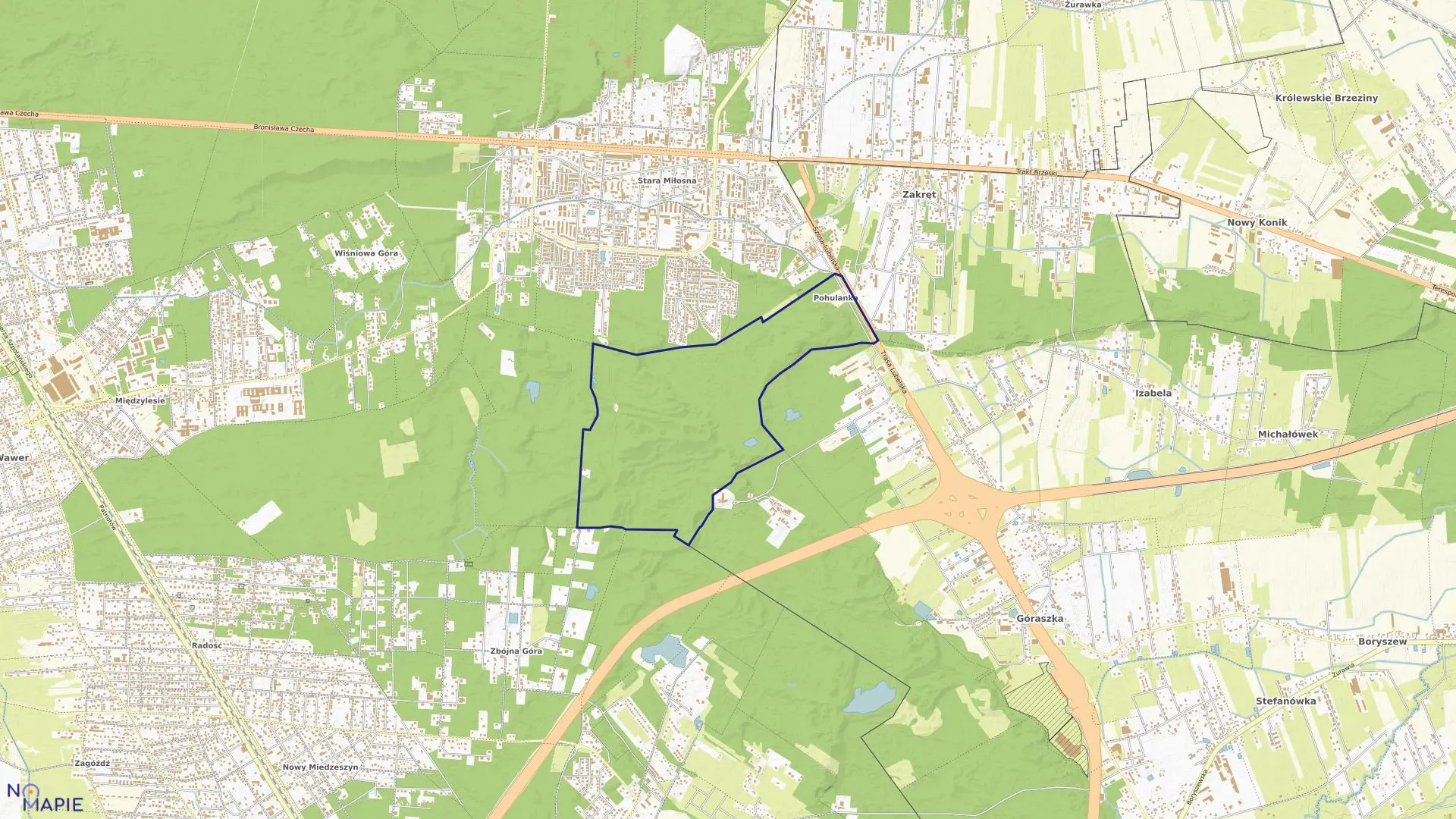 Mapa obrębu 8-07-19 w mieście Warszawa